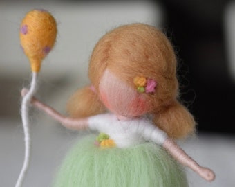 Felt birthday girl, felt figure, Grimm's Ring figure, Grimm's Ring plug-in figure