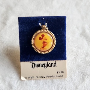 Vintage Disney Mickey Mouse Pendant Charm, Retro Disneyland Souvenir