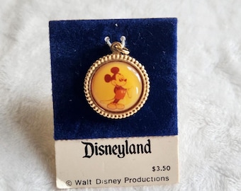 Vintage Disney Mickey Mouse Pendant Charm, Retro Disneyland Souvenir