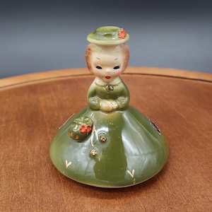 Vintage Josef Originals Green April Figurine, Dolls of the Month