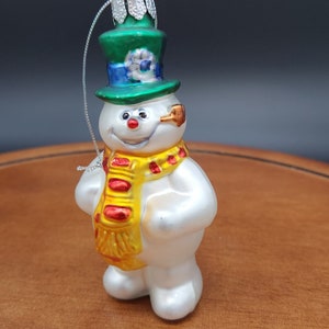 Vintage Frosty the Snowman Blown Glass Ornament, by Radkin Bass