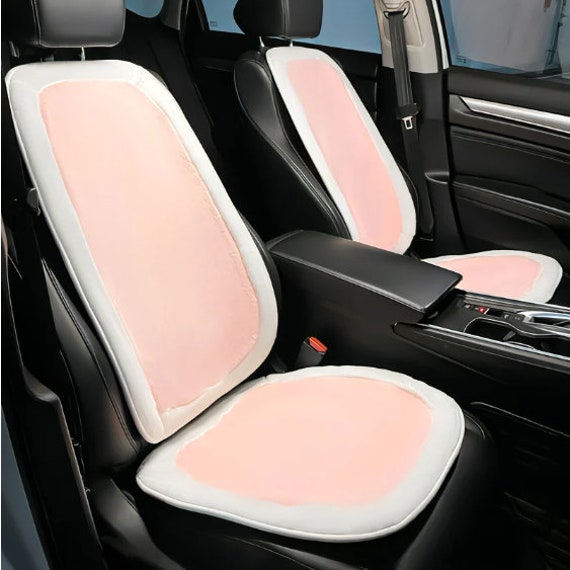 Soft Car Seat Cover Pink White Auto Seat Cushion Keep Warm Car Accessories  Pink Seat Cushion Seat Cover 