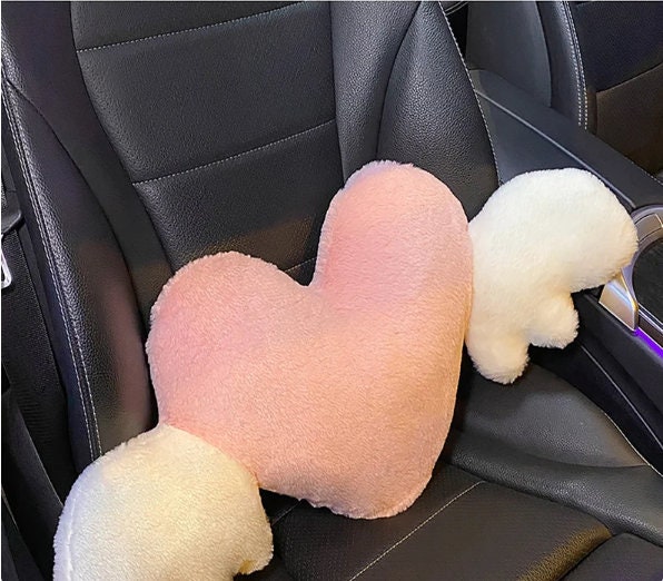 Herzförmiges Auto Kopfstütze Plüsch Liebe Nackenkissen Sitz Rückenkissen  Lordosenstütze Kissen Universal Autozubehör CuteCarAccessoriess - .de