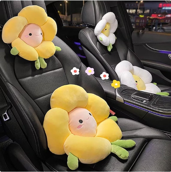 2023 Cartoon Flower Daisy Car Seat Cushion Cover Plush Winter