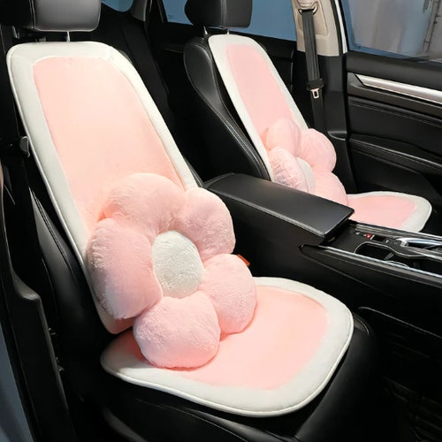 Soft Car Seat Cover Pink White Auto Seat Cushion Keep Warm Car Etsy