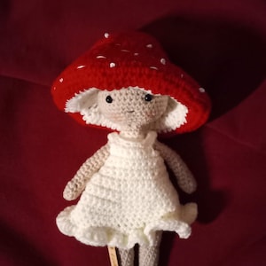 Made to order,- customizable Mushroom Sprite Doll with oversized hat