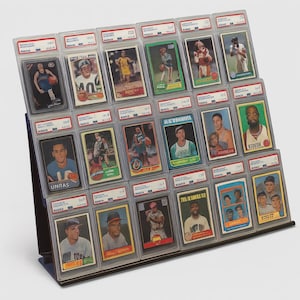 Modular Graded Card Display Shelf for PSA BGS CGC | Expandable 3x3 Slab Stand & Tower | Fits Sleeved and Guarded Cards