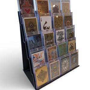 Sportkaarten voor verzamelobjecten CCG, MTG, TCG-displayplankstandaard, gesorteerd, harde etui, bovenlader, breed (b)