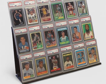 Modular Graded Card Display Shelf for PSA BGS CGC | Expandable 3x3 Slab Stand & Tower | Fits Sleeved and Guarded Cards