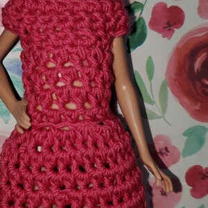 Crochet pattern Pink cotton DRESS to fit like Stacie 9 inch doll 3039 for beginners