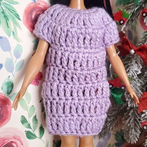 Crochet pattern for beginners DRESS acrylic yarn designed to fit curvy 11.5&quot; doll # 3087 DIY EASY
