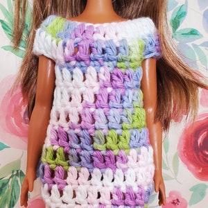 For beginners Crochet pattern DIY for curvy 11.5&quot; doll long spring tube cotton dress Digital pattern 3054
