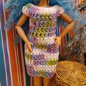 For beginners Crochet pattern designed to fit curvy 11.5&quot; doll midi spring cotton dress Digital pattern 3057 DIY