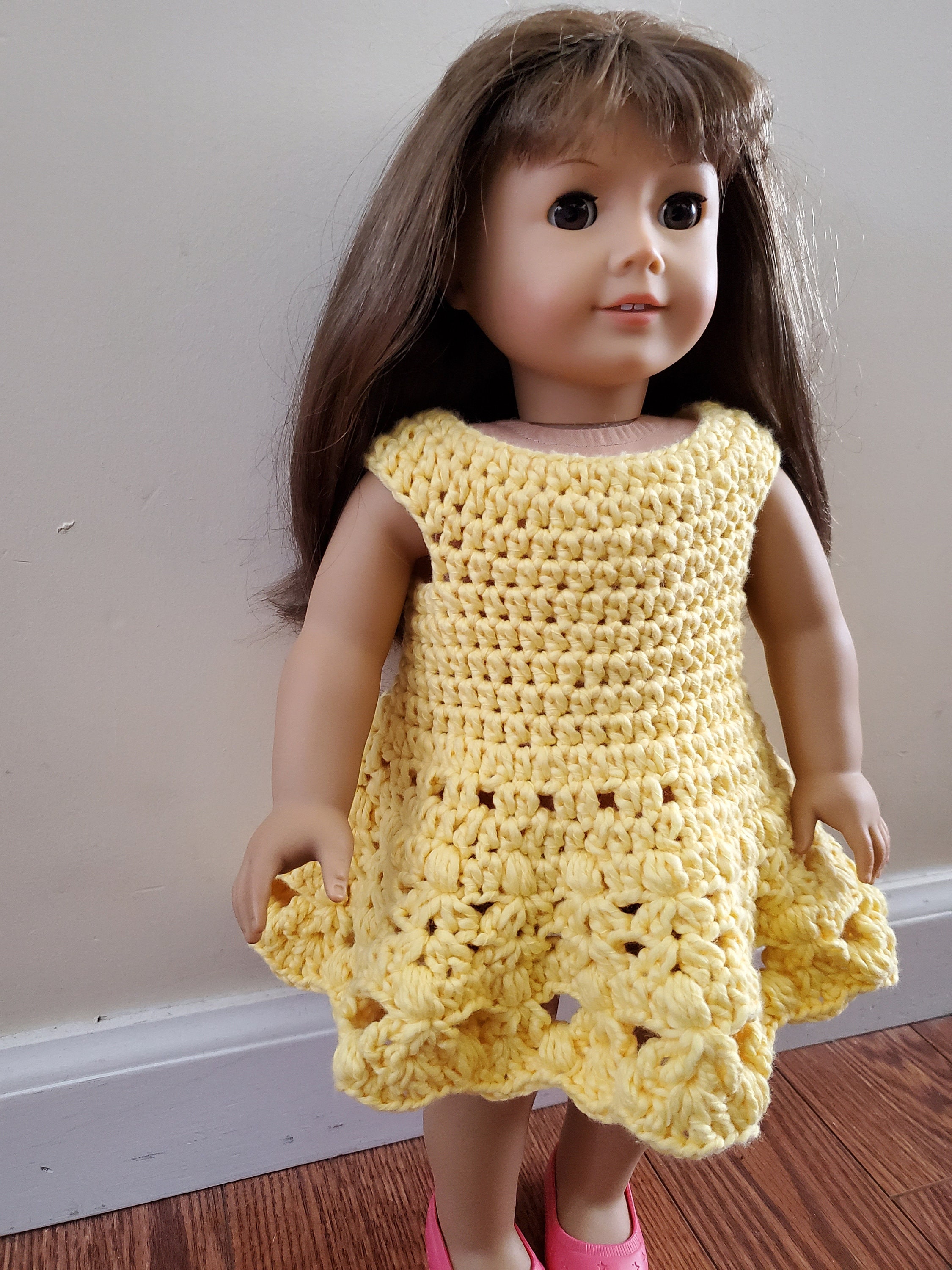 30 Unique Crochet Dresses for Fashion-Loving Crafters: Beach Covers, Vintage Finds, and... 29 Yellow 18-Inch Doll Dress Pattern