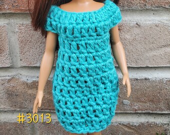 Crochet Dress Pattern: Sea Green Cotton Doll Clothes (Digital Download)