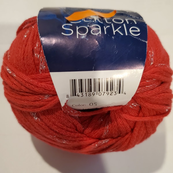 Cotton Sparkle Italy OOAK unique cotton yarn rare find big sale