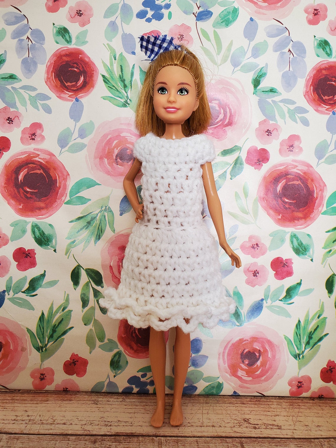 For Beginners Barbie Crochet Pattern DIY White Acrylic DRESS for Barbie