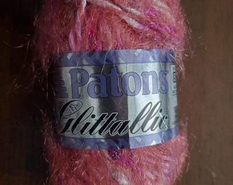 Patons Glittallic Maroon Shine yarn