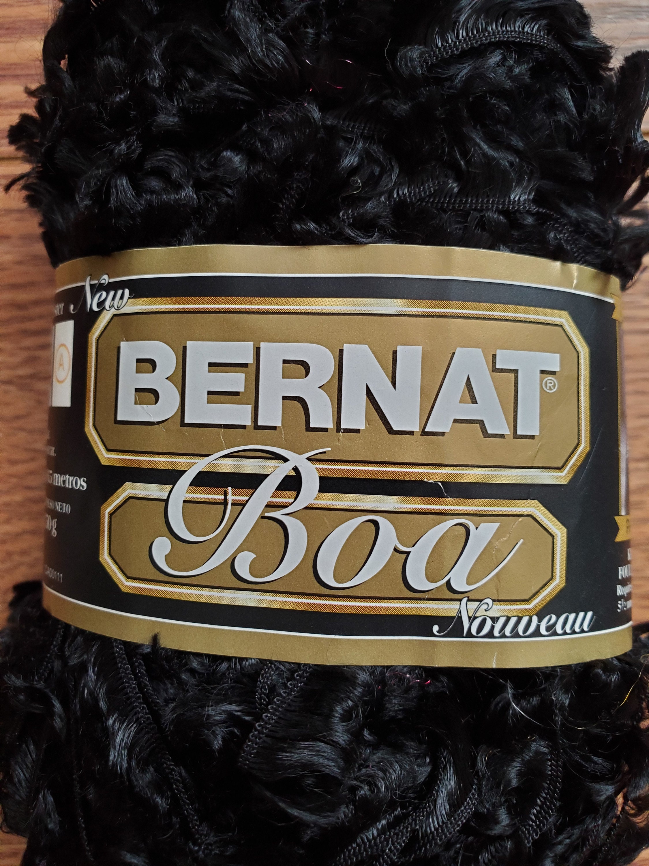 Black Acrylic Yarn, BERNAT Super Value, Yarn Skein Weight 7 Oz. 197 G ,  Yardage: 426 Yd. 389 M 