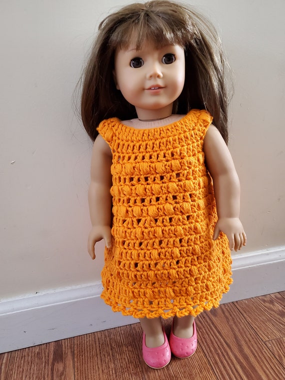 simple crochet doll dress Crochet Doll Dress, Fits 18 inch Dolls, Handmade Doll Clothes
