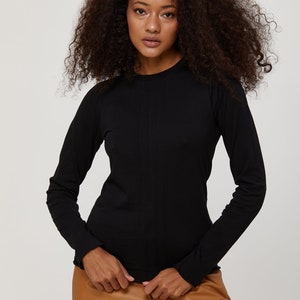 Suvi NYC Women&#39;s contemporary long sleeve t-shirts. Tops-Tees. 100 % Quality Turkish Pima cotton. Stylish-Luxurious.
