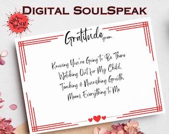 Printable Card | GratitudeGram 5.5x4.25 CVIII | Thank You Note | Teacher Appreciation