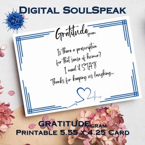 Druckbare Karte | GratudeGram 5.5x4.25 druckbare Karte XIV | Danke Hinweis