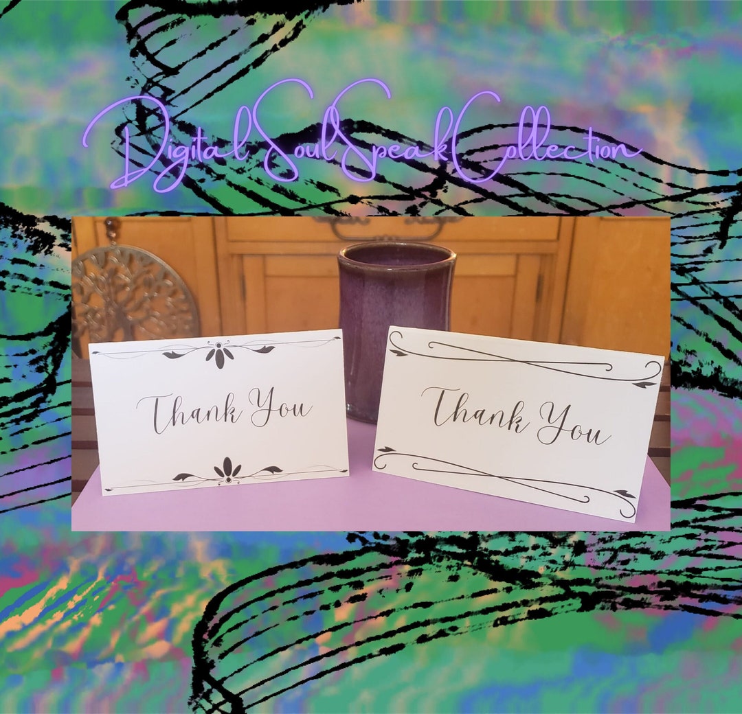 3x5 Thank You Note Set Instant Download - Etsy