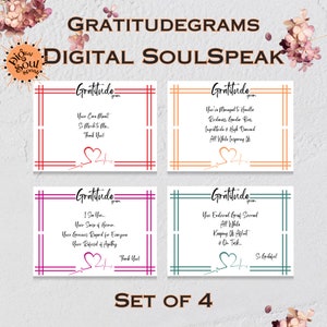Cartões para impressão | GratitudeGram 5,5x4,25 Conjunto de 4 CIX-XII | Nota de agradecimento