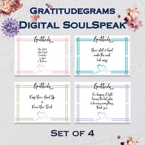 Druckbare Karten | GratudeGram 5.5x4.25 4er-Set CV-VIII | Danke Hinweis