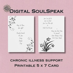 imprimable 5 x 7 cm | Ensemble de soutien 1 pour les maladies chroniques | Éliminer le capacitisme