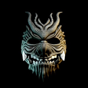 Oni Mask 2 Demon Full Face 3D printing file stl
