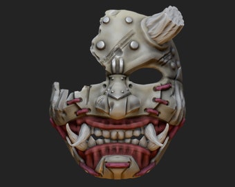 Oni Mask 7 Broken Horn Battle Damage 3D printing file stl