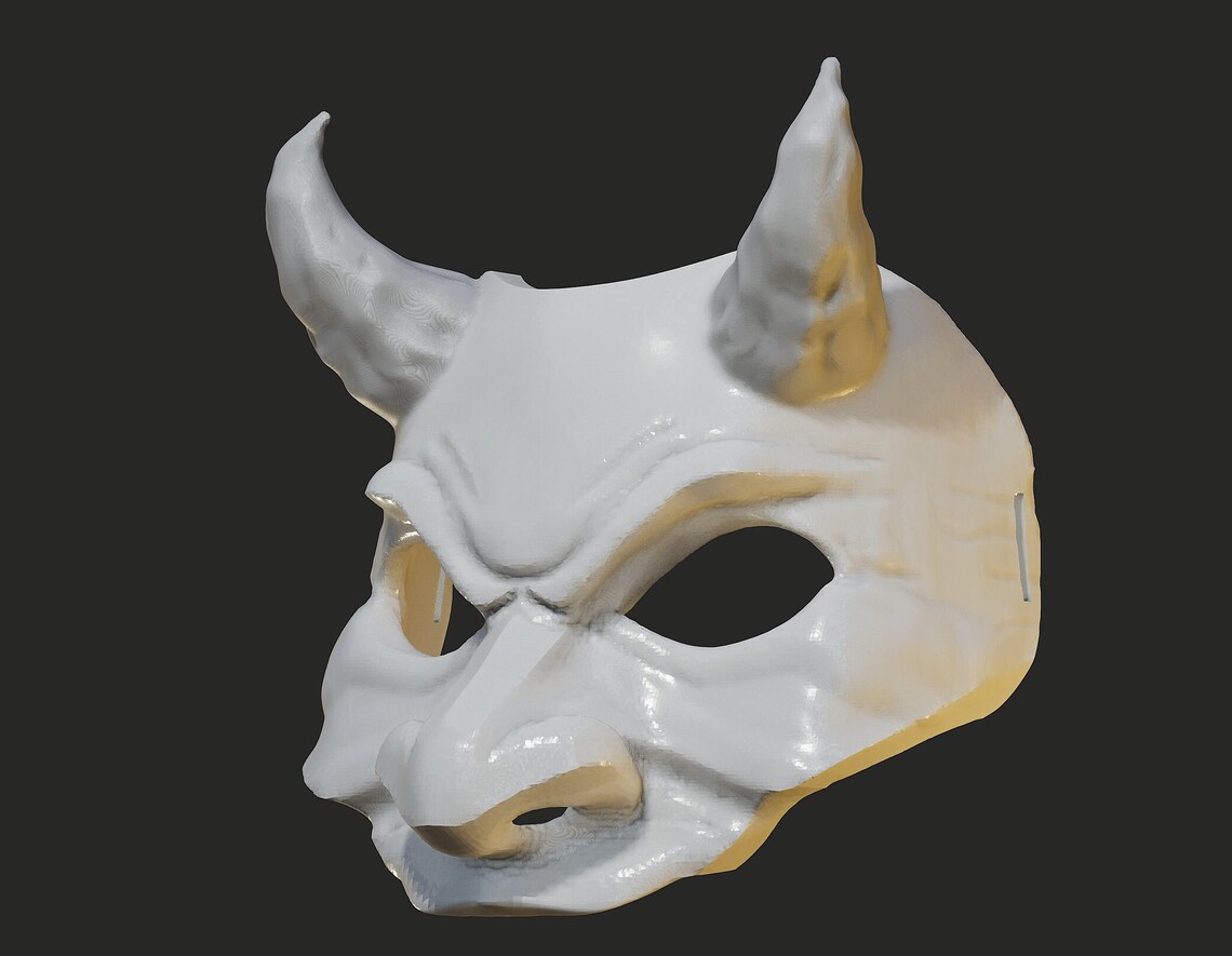 Oni Mask 9 Half Face 3D Printing File Stl - Etsy