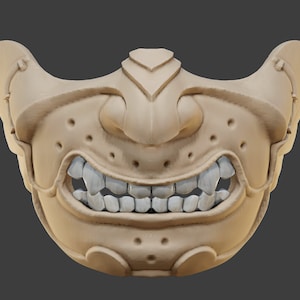 Oni Mask 11 Demon Half Face 3D printing file stl