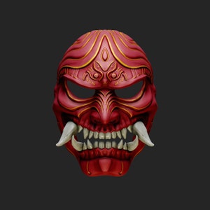 Oni Mask 14 Demon Full Face Fang stl 3d printer