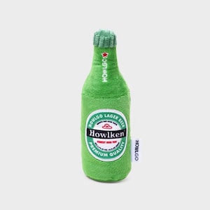 HOWLPOT Howlken Beer Cute Bottle Squeaky Sound Dog Pet Chew Crinkle Heineken Summer Expresses Shape Play Helps Satisfying Enjoy Style Korea