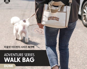 HOWLPOT Adventure Walk Dog Bag Carrier Travel 100% Cotton Life Tote Embroidery Logo Quality Cute Picnic Travel Snacks Pocket Made in Korea