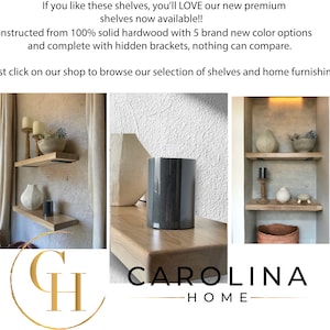 Carolina Home SET OF TWO 2 Rustic Floating Shelves with Industrial Brackets, Modern, Kitchen Shelf, Farmhouse Home Decor, Minimalist image 10