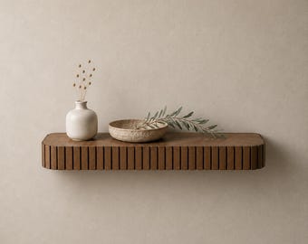 Rounded Fluted Floating Shelf
