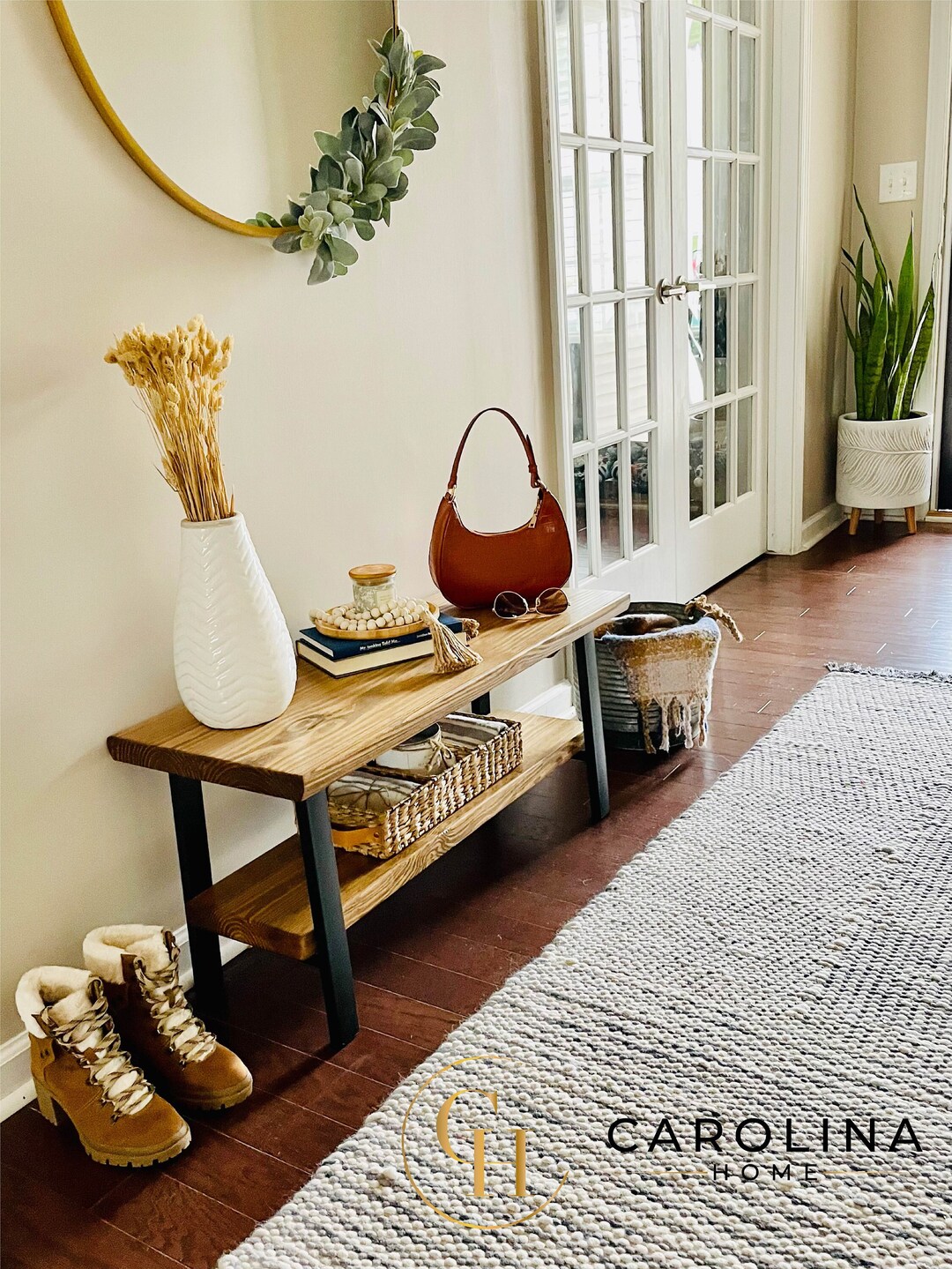 Carolina Home - Decorative Entryway Bench With Farmhouse Style, Modern ...