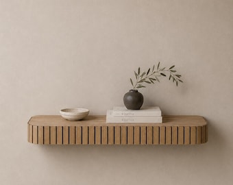 Rounded Fluted Floating Shelf