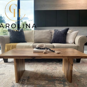 Modern Coffee Table by Carolina Home. Unique Living Room Table, All Wood Construction With Walnut and Teak Alternative Hardwood