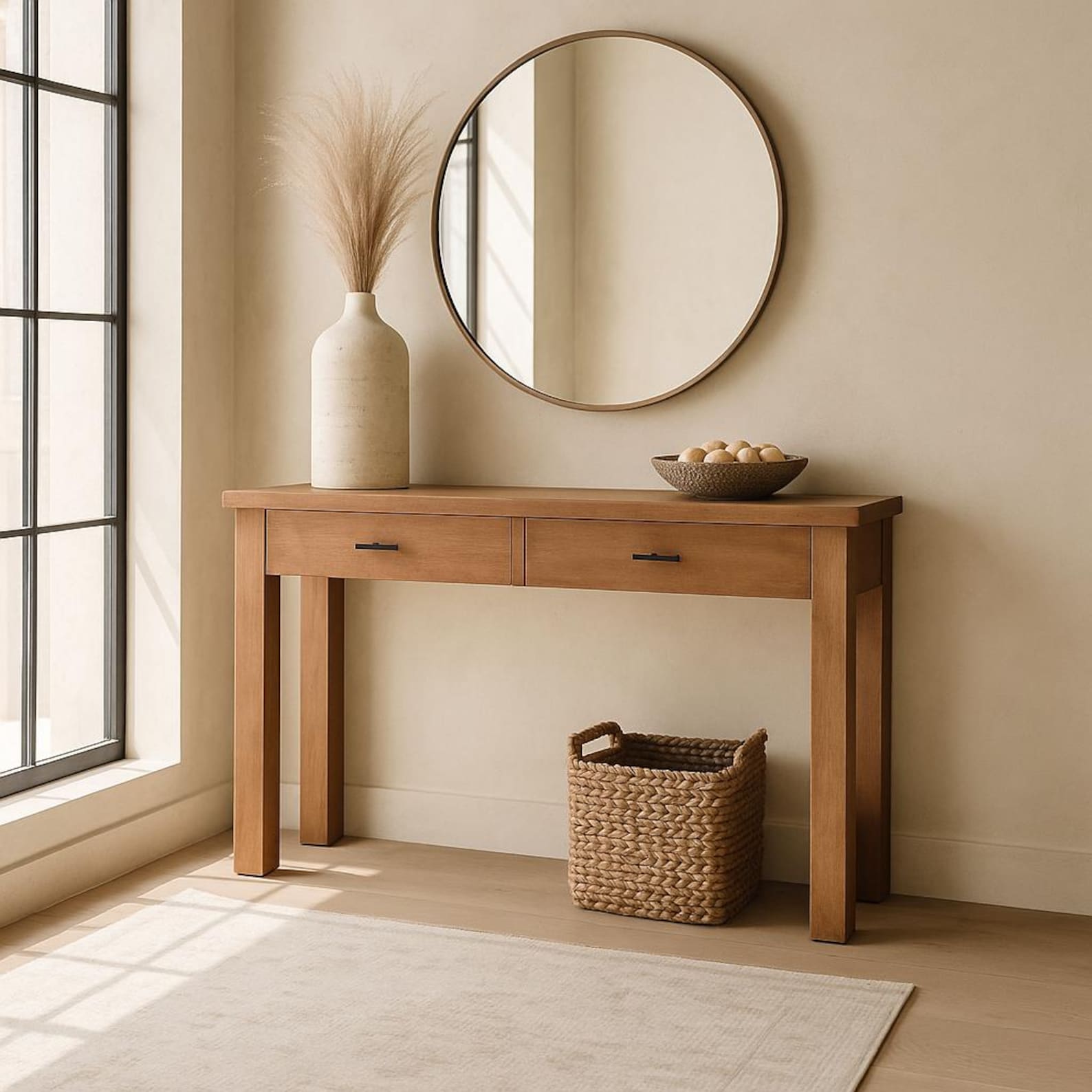 Manto Console Table Solid Mango Wood Console Table With Drawers - Etsy