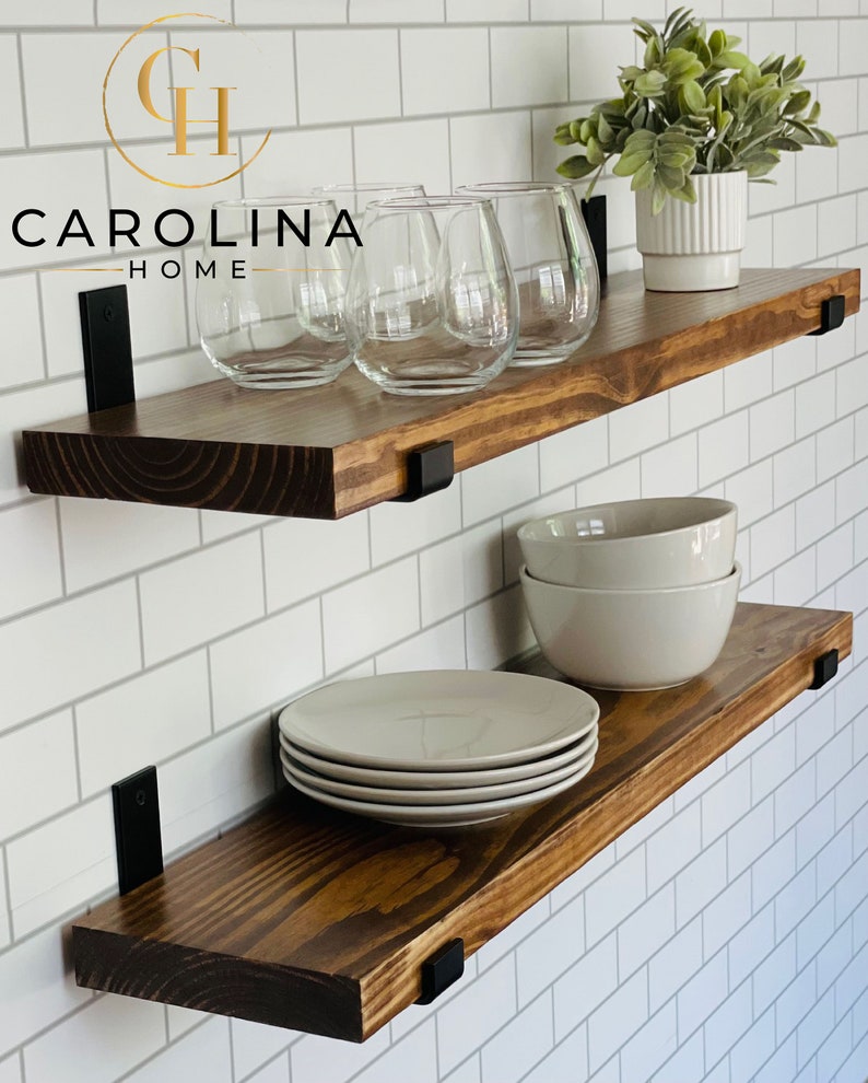 Carolina Home SET OF TWO 2 Rustic Floating Shelves With - Etsy