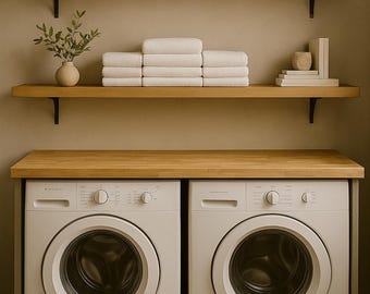 Butcher Block Countertop - Washer Dryer Laundry Topper, Kitchen Countertop, Handmade, Customized