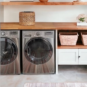 Butcher Block Countertop - Washer Dryer Laundry Topper, Kitchen Remodel, Utility Room. Customized and Finished