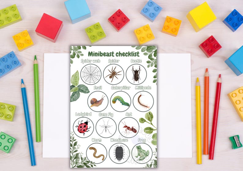 Minibeast Scavenger Hunt, Kids Printable, Activity Template, Digital ...