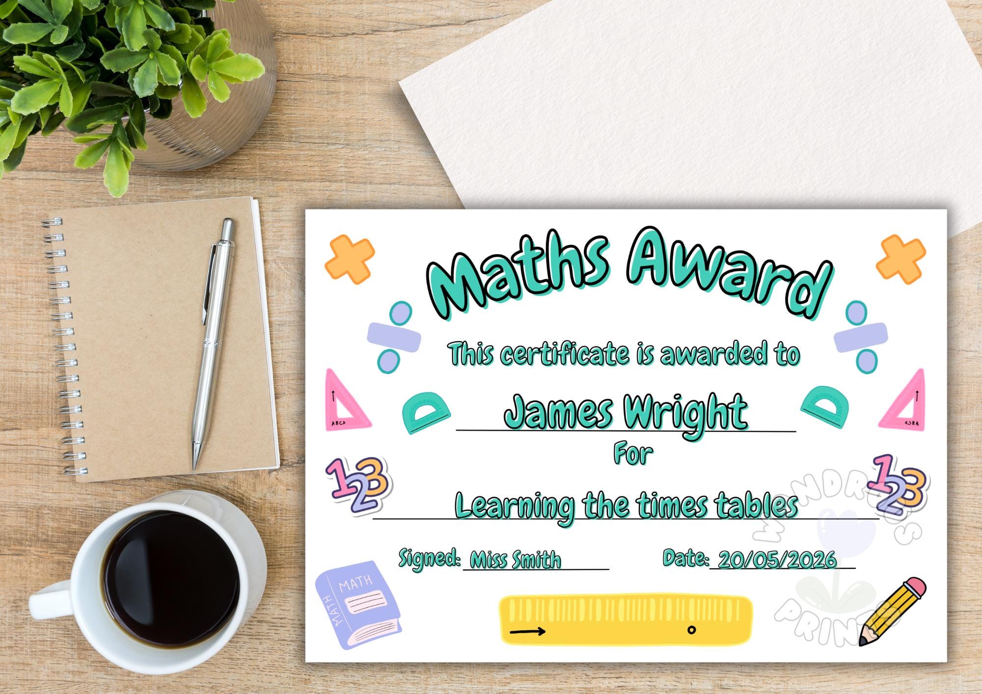Congrats Math Maths School Certificate, Editable Printable for Kids, Congratulations ...