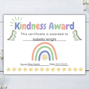 Kindness Award Certificate Printable Certificate Template Well Done ...